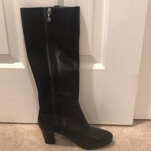Brand new black leather boots